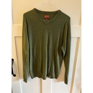 Red Ale by Alesbury olive green v-neck sweater men's size L lightweight knit